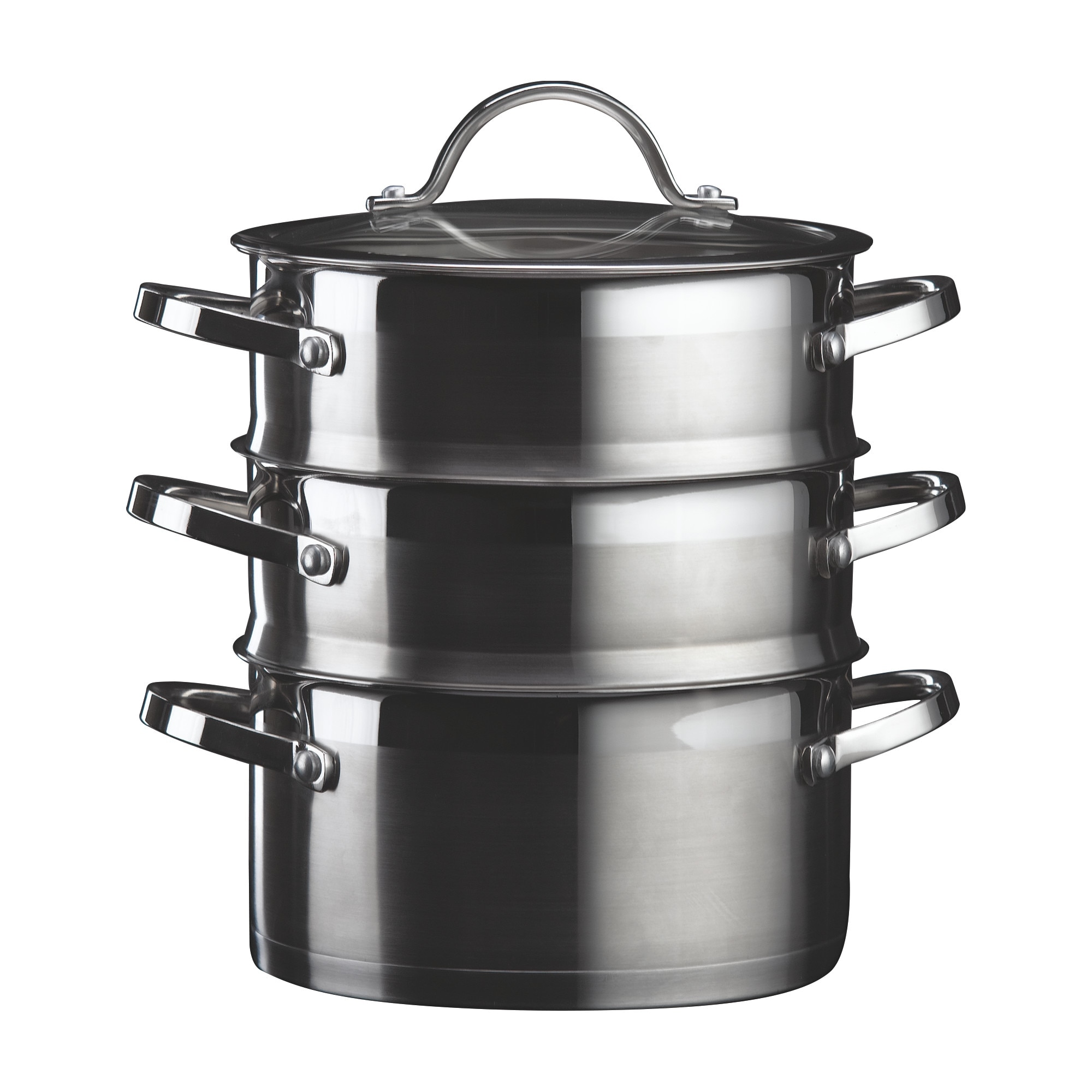 Product photograph of D200 Stainless Steel 3 Layer Steamer from Denby Retail Ltd